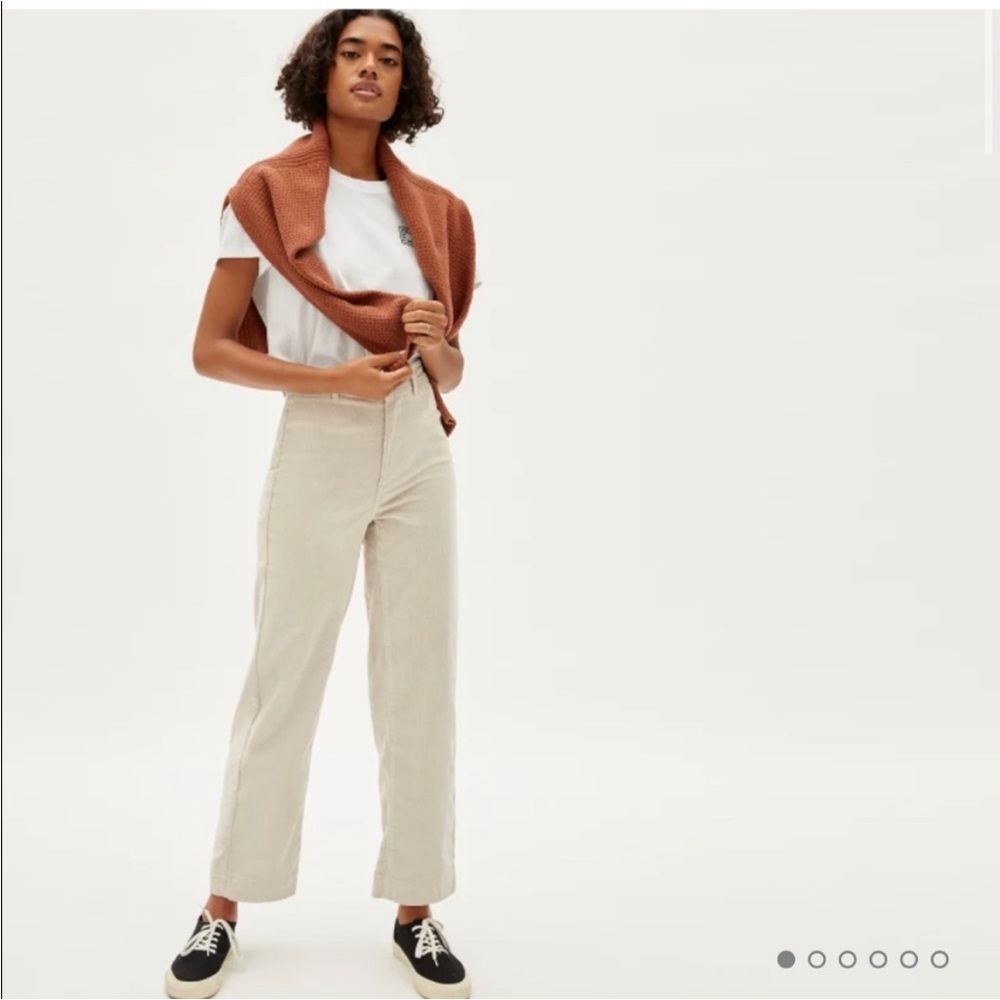 Wide-leg High-waisted Corduroy Pants